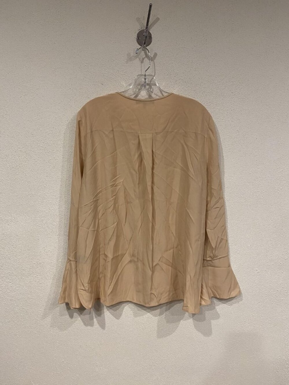 Lafayette 148 New York Blouse Womens Large Beige Bell Sleeve Top - Picture 6 of 6
